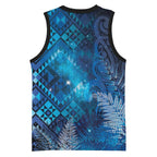 Aotearoa Taniko Matariki Basketball Jersey Cosmic Blue