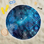 Aotearoa Taniko Matariki Beach Blanket Cosmic Blue