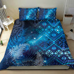 Aotearoa Taniko Matariki Bedding Set Cosmic Blue
