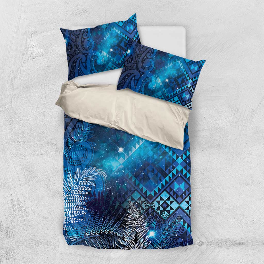 Aotearoa Taniko Matariki Bedding Set Cosmic Blue