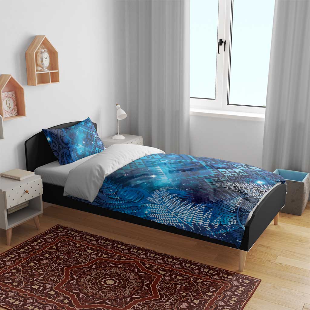 Aotearoa Taniko Matariki Bedding Set Cosmic Blue