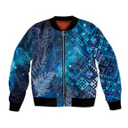 Aotearoa Taniko Matariki Bomber Jacket Cosmic Blue