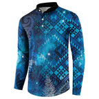 Aotearoa Taniko Matariki Button Sweatshirt Cosmic Blue