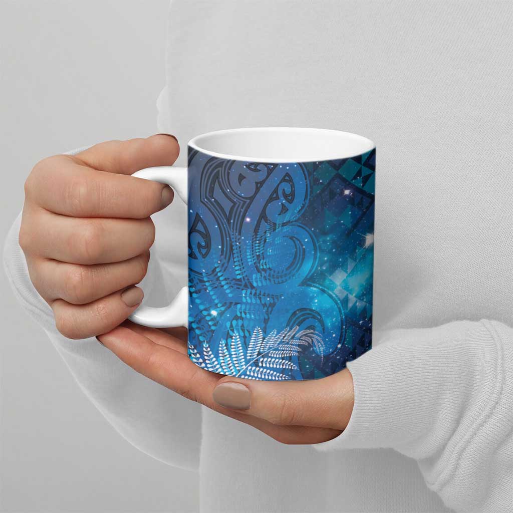 Aotearoa Taniko Matariki Ceramic Mug Cosmic Blue