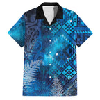 Aotearoa Taniko Matariki Family Matching Puletasi and Hawaiian Shirt Cosmic Blue