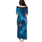 Aotearoa Taniko Matariki Family Matching Puletasi and Hawaiian Shirt Cosmic Blue