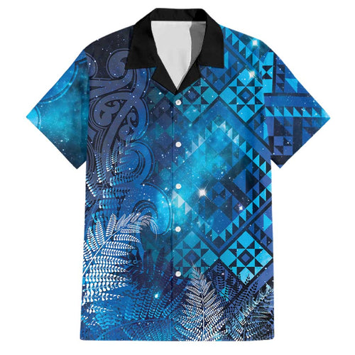 Aotearoa Taniko Matariki Family Matching Summer Maxi Dress and Hawaiian Shirt Cosmic Blue