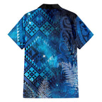 Aotearoa Taniko Matariki Family Matching Summer Maxi Dress and Hawaiian Shirt Cosmic Blue