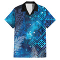 Aotearoa Taniko Matariki Family Matching Tank Maxi Dress and Hawaiian Shirt Cosmic Blue