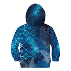 Aotearoa Taniko Matariki Kid Hoodie Cosmic Blue