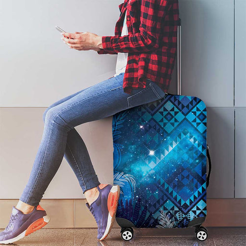 Aotearoa Taniko Matariki Luggage Cover Cosmic Blue