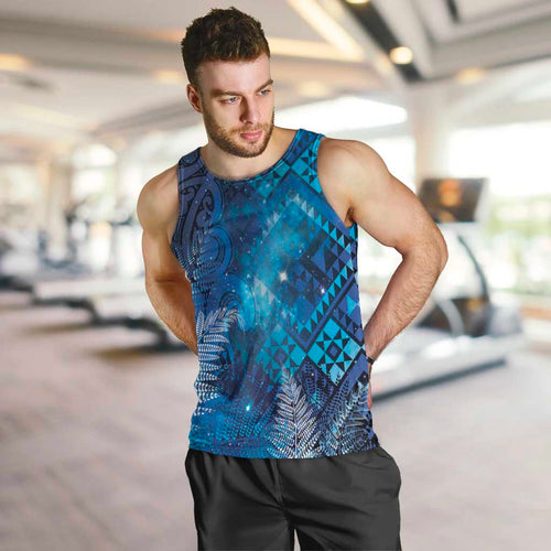 Aotearoa Taniko Matariki Men Tank Top Cosmic Blue