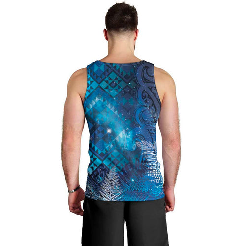 Aotearoa Taniko Matariki Men Tank Top Cosmic Blue