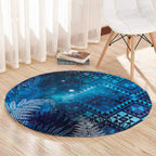 Aotearoa Taniko Matariki Round Carpet Cosmic Blue