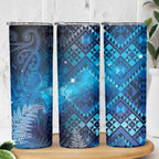 Aotearoa Taniko Matariki Skinny Tumbler Cosmic Blue