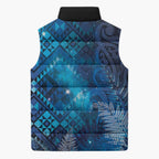 Aotearoa Taniko Matariki Sleeveless Puffer Jacket Cosmic Blue
