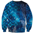 Aotearoa Taniko Matariki Sweatshirt Cosmic Blue