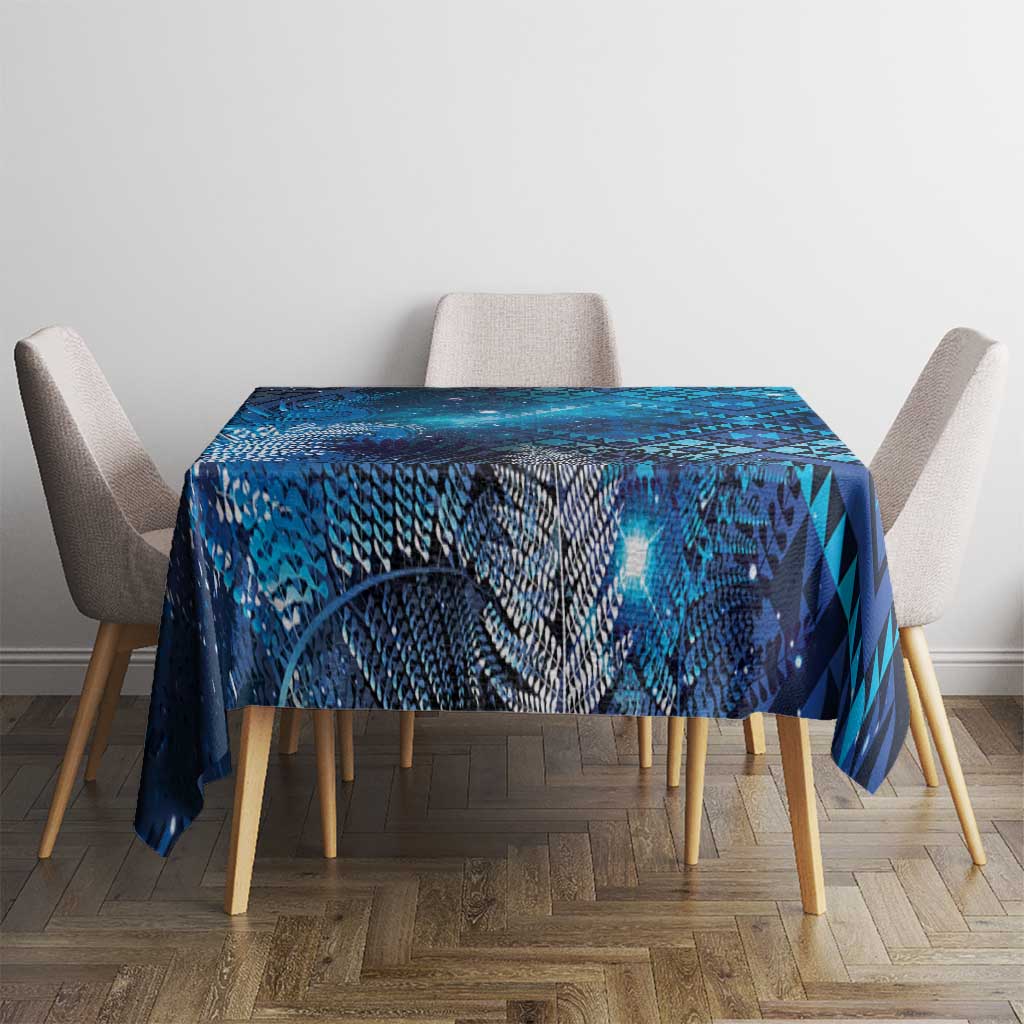 Aotearoa Taniko Matariki Tablecloth Cosmic Blue