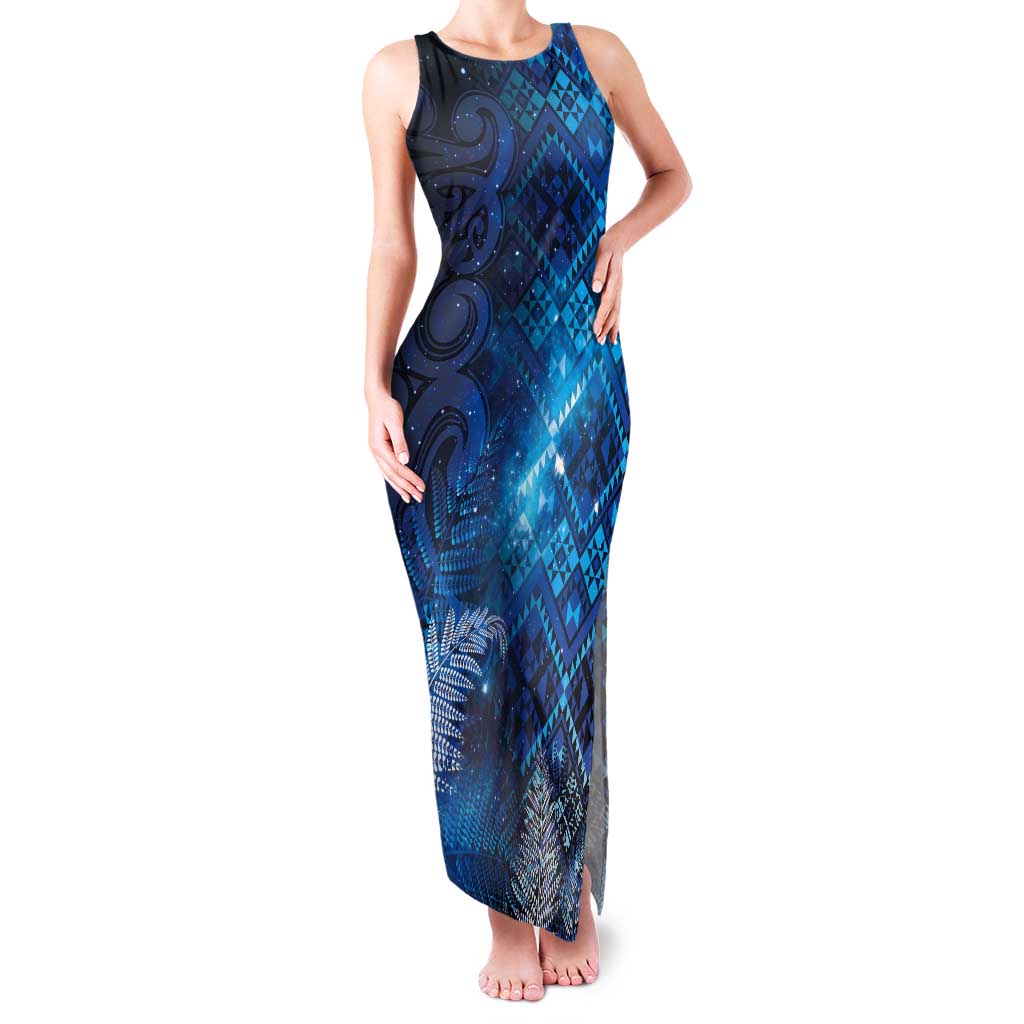 Aotearoa Taniko Matariki Tank Maxi Dress Cosmic Blue