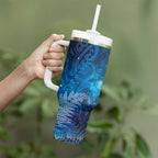 Aotearoa Taniko Matariki Tumbler With Handle Cosmic Blue