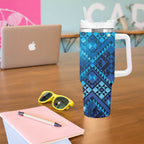 Aotearoa Taniko Matariki Tumbler With Handle Cosmic Blue