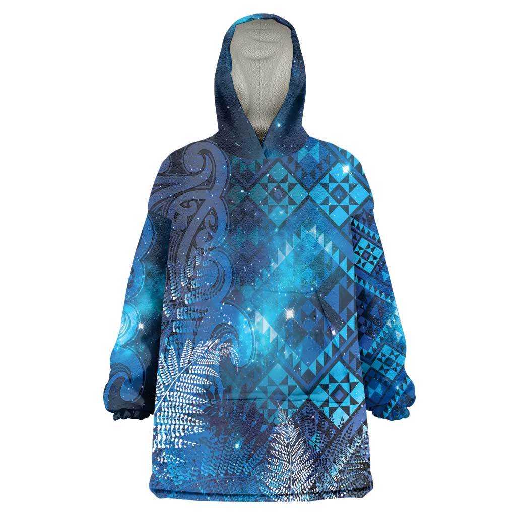Aotearoa Taniko Matariki Wearable Blanket Hoodie Cosmic Blue