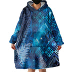 Aotearoa Taniko Matariki Wearable Blanket Hoodie Cosmic Blue