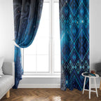 Aotearoa Taniko Matariki Window Curtain Cosmic Blue
