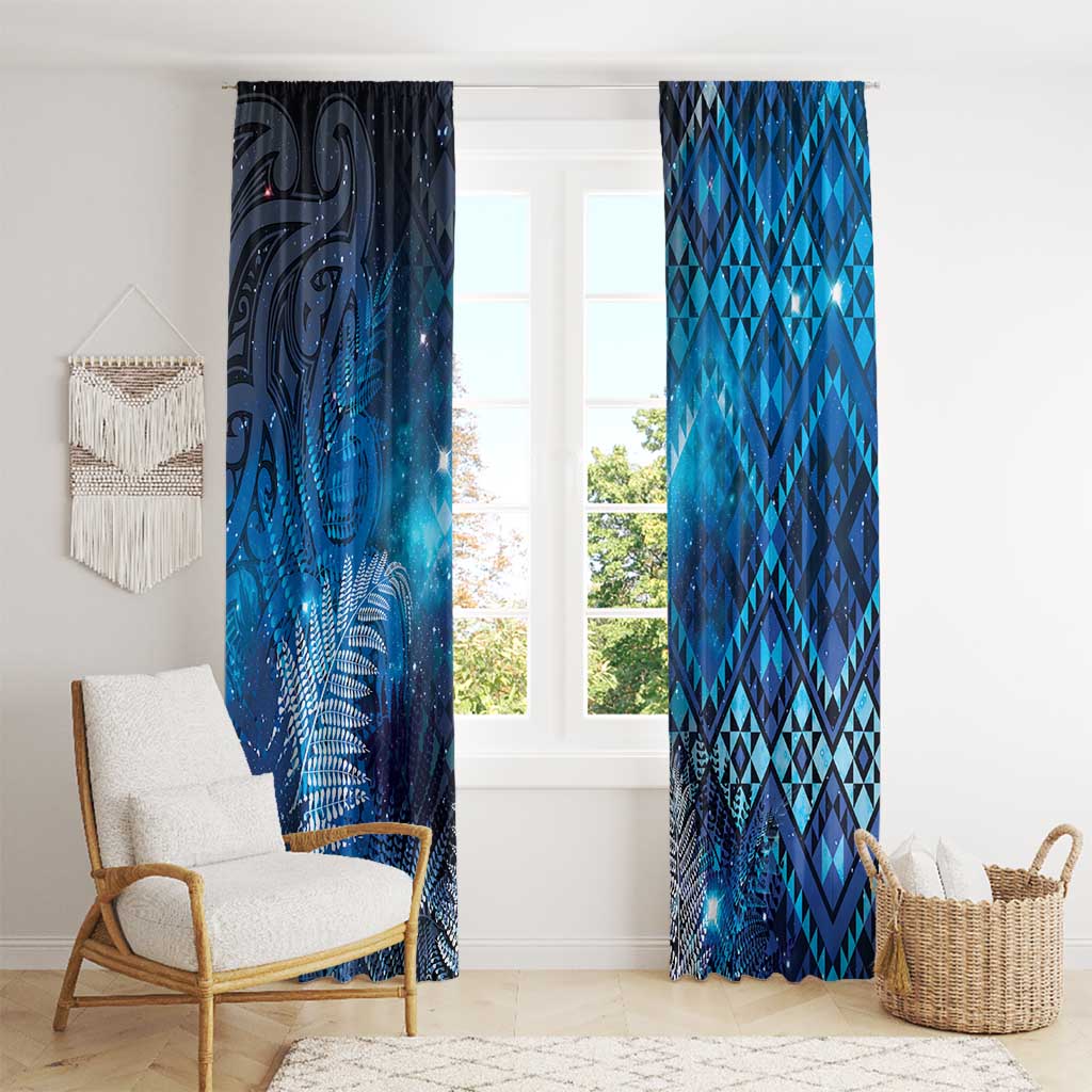 Aotearoa Taniko Matariki Window Curtain Cosmic Blue