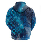 Aotearoa Taniko Matariki Zip Hoodie Cosmic Blue