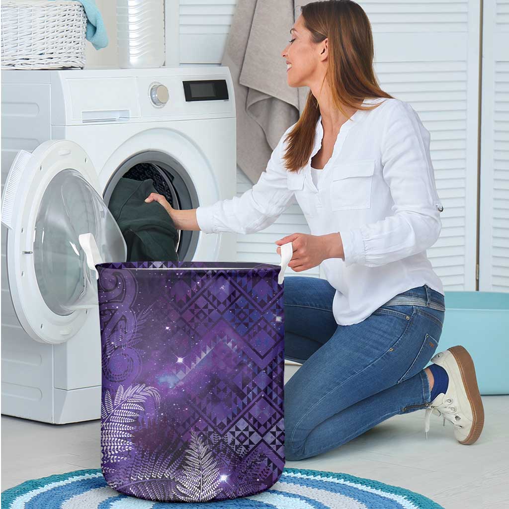 Aotearoa Taniko Matariki Laundry Basket Cosmic Violet