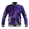 Aotearoa Taniko Matariki Baseball Jacket Cosmic Violet