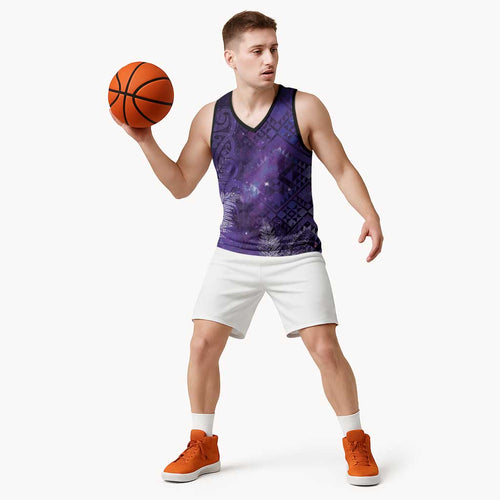 Aotearoa Taniko Matariki Basketball Jersey Cosmic Violet