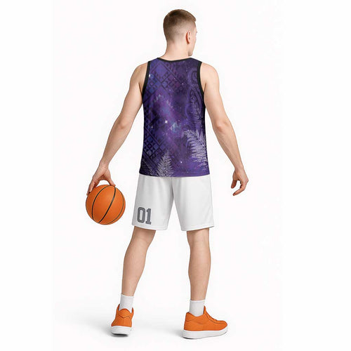 Aotearoa Taniko Matariki Basketball Jersey Cosmic Violet
