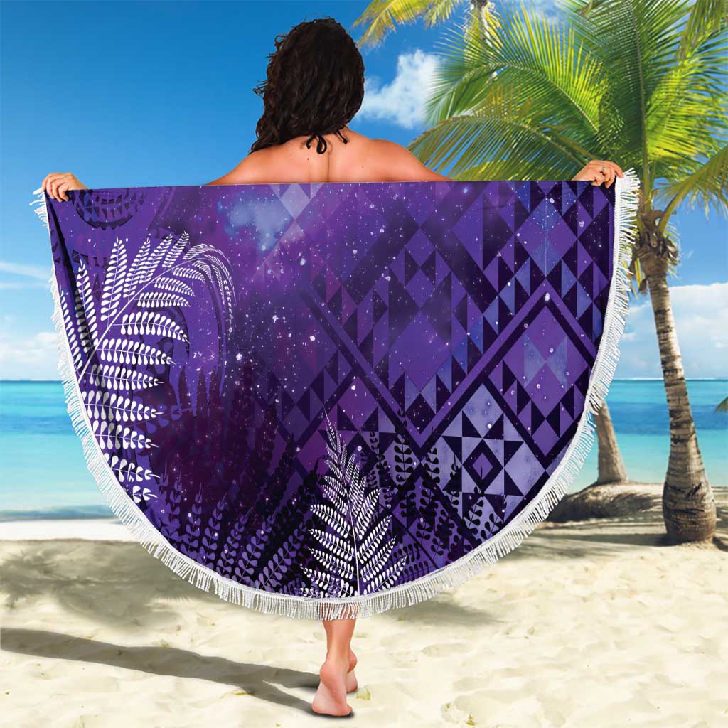 Aotearoa Taniko Matariki Beach Blanket Cosmic Violet