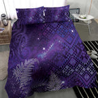 Aotearoa Taniko Matariki Bedding Set Cosmic Violet