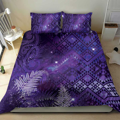 Aotearoa Taniko Matariki Bedding Set Cosmic Violet