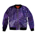 Aotearoa Taniko Matariki Bomber Jacket Cosmic Violet