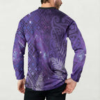 Aotearoa Taniko Matariki Button Sweatshirt Cosmic Violet