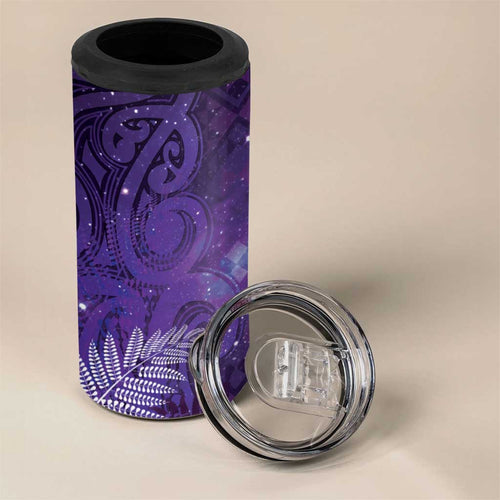 Aotearoa Taniko Matariki 4 in 1 Can Cooler Tumbler Cosmic Violet