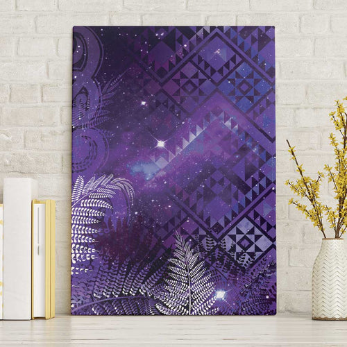 Aotearoa Taniko Matariki Canvas Wall Art Cosmic Violet