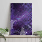 Aotearoa Taniko Matariki Canvas Wall Art Cosmic Violet