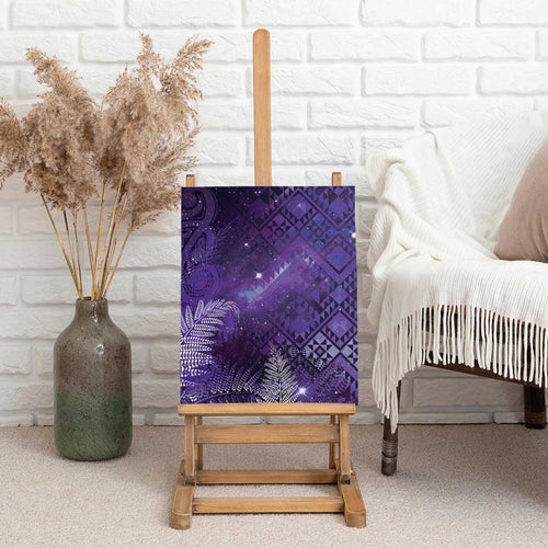 Aotearoa Taniko Matariki Canvas Wall Art Cosmic Violet