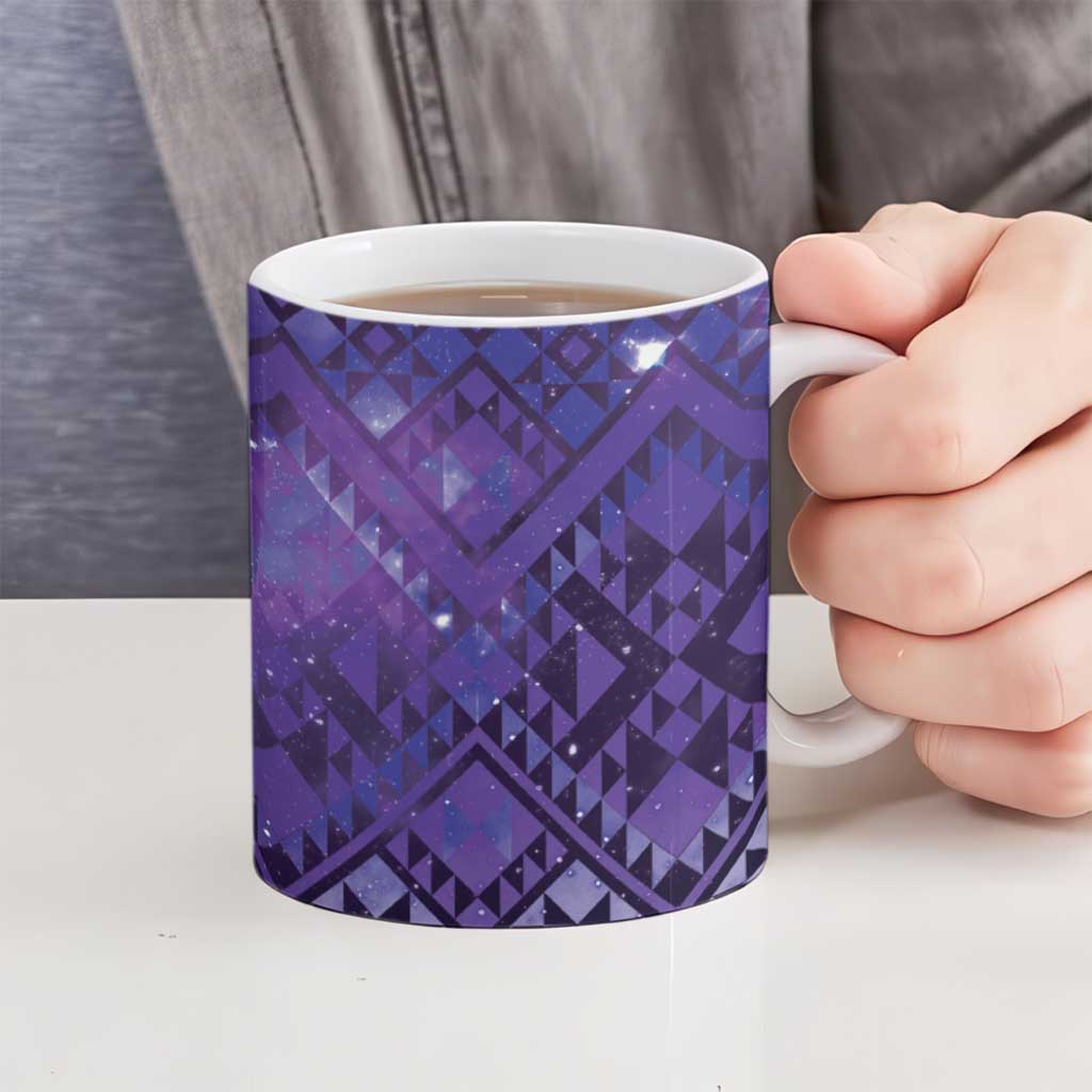 Aotearoa Taniko Matariki Ceramic Mug Cosmic Violet