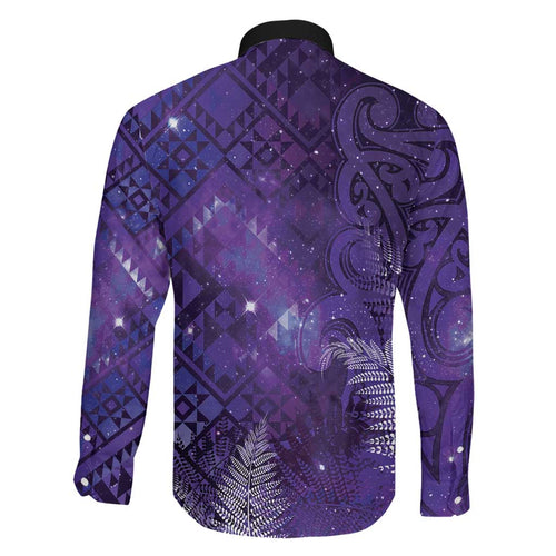 Aotearoa Taniko Matariki Family Matching Mermaid Dress and Hawaiian Shirt Cosmic Violet