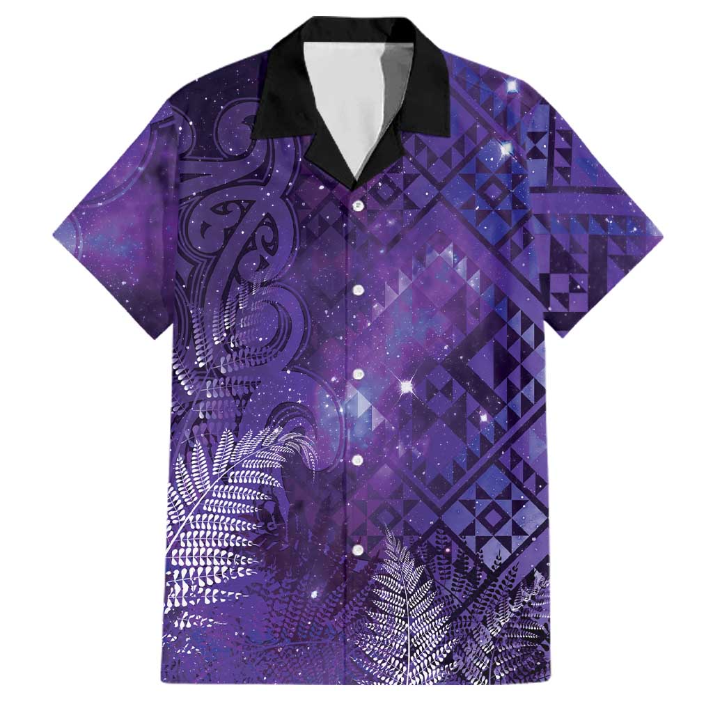 Aotearoa Taniko Matariki Family Matching Off Shoulder Maxi Dress and Hawaiian Shirt Cosmic Violet