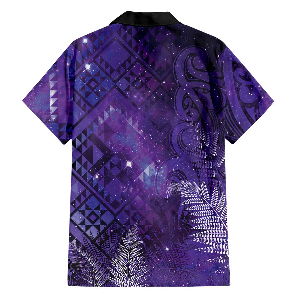 Aotearoa Taniko Matariki Family Matching Puletasi and Hawaiian Shirt Cosmic Violet