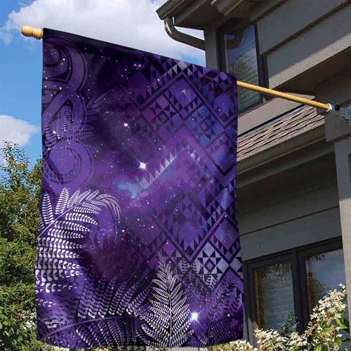 Aotearoa Taniko Matariki Garden Flag Cosmic Violet
