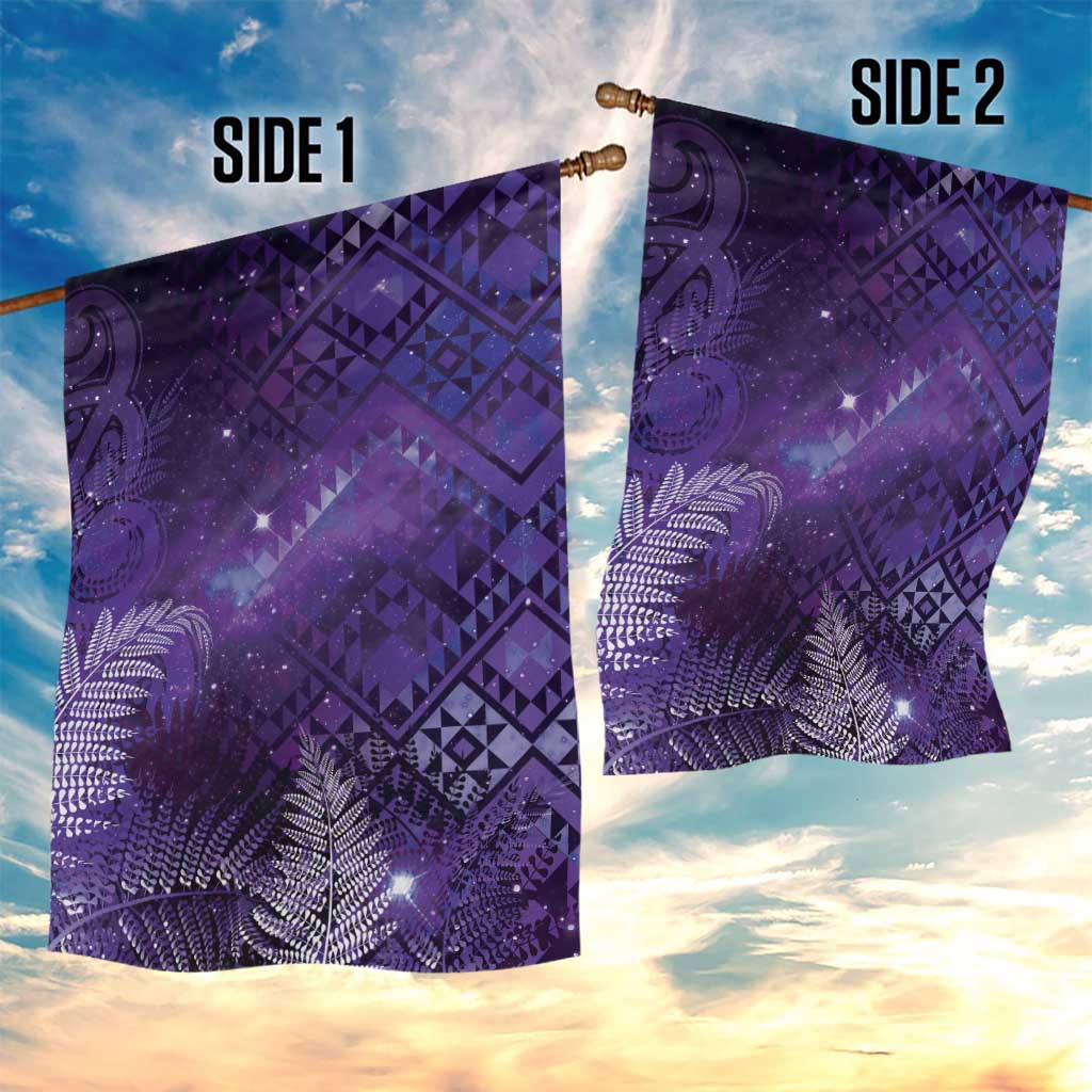 Aotearoa Taniko Matariki Garden Flag Cosmic Violet