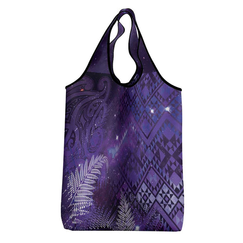 Aotearoa Taniko Matariki Grocery Bag Cosmic Violet
